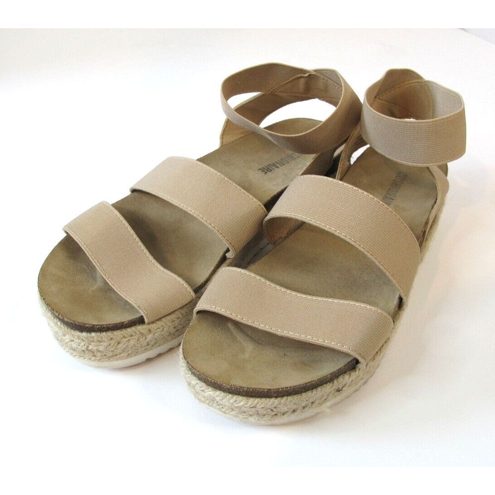 Cushionaire Mandy Elastic Nude Sandals Woman's Size 9 Summer Comfort